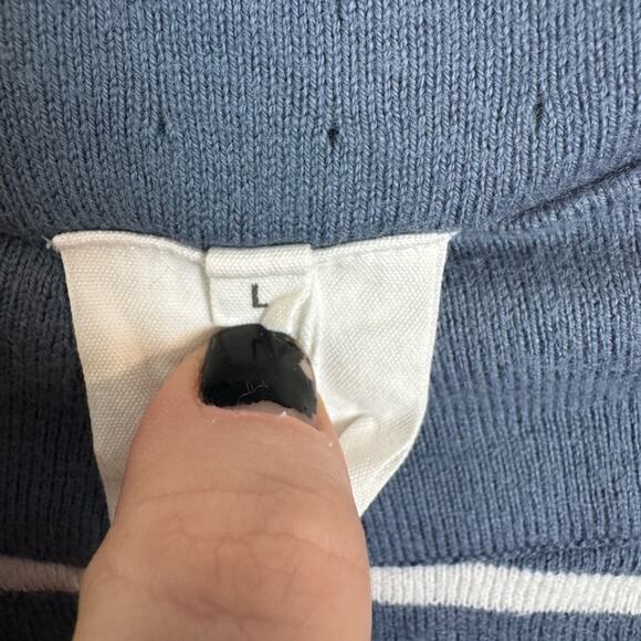 Thought Blue & White Striped Sweater Women’s Large - Picture 2 of 6